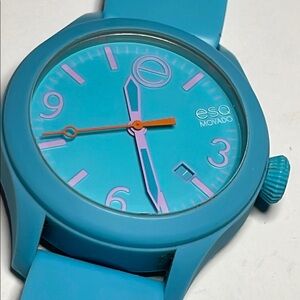 ESQ MOVADO Turquoise Smartwatch with Round Face and Date Window like new
